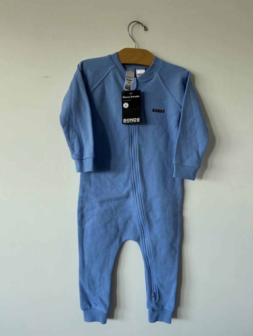 Bonds Light Blue Zipped Footie One-Piece